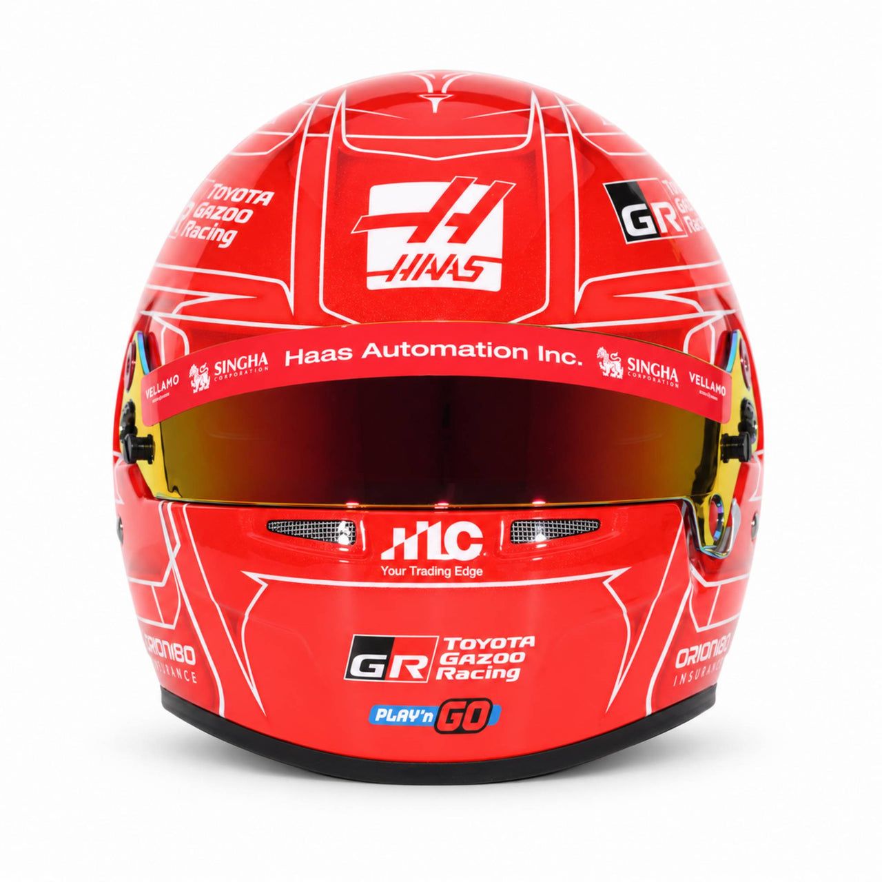 Bell Esteban Ocon 2026 Haas F1 mini helmet front view