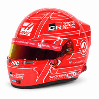 Thumbnail for Esteban Ocon 2026 Haas Bell HP77 1:2 scale F1 mini helmet three quarter view