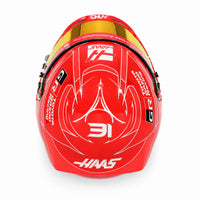 Thumbnail for Bell Esteban Ocon 2026 Haas F1 mini helmet top view Eiffel Tower design