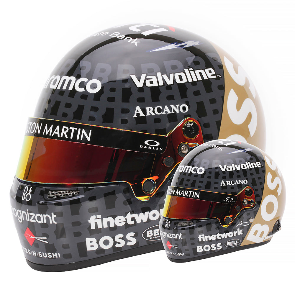 Bell HP77 2024 Fernando Alonso Silverstone GP 1:2 Mini Helmet