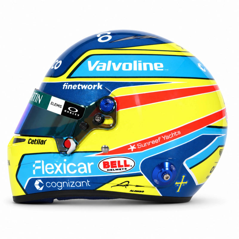 Fernando Alonso Aston Martin 2026 Bell 1:2 scale mini helmet left side view
