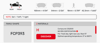 Thumbnail for Ferodo FCP0392 Brake Pad Dimension Image