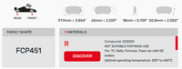 Thumbnail for Ferodo FCP0451 Brake Pad Dimension Image