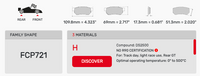 Thumbnail for Ferodo FCP0721 Brake Pad Dimension Image