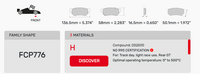 Thumbnail for Ferodo FCP0776 Brake Pad Dimension Image