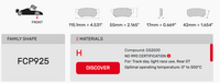 Thumbnail for Ferodo FCP0925 Brake Pad Dimension Image