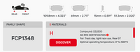 Thumbnail for Ferodo FCP1348 Brake Pad Dimension Image
