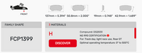 Thumbnail for Ferodo FCP1399 Brake Pad Dimension Image