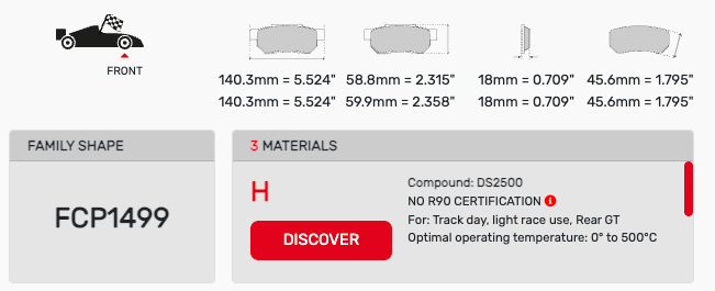 Ferodo FCP1499 Brake Pads