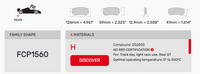 Thumbnail for Ferodo FCP1560 Brake Pad Dimension Image