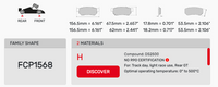Thumbnail for Ferodo FCP1568 Brake Pad Dimension Image