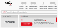 Thumbnail for Ferodo FCP4080 Brake Pad Dimension Image
