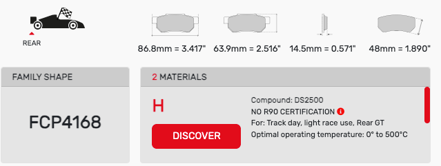 Ferodo FCP4168 Brake_Pad Dimension Image
