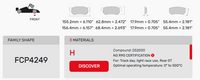 Thumbnail for Ferodo FCP4249 Brake Pad Dimension Image