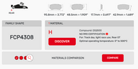 Thumbnail for Ferodo FCP4308 Brake Pad Dimension Image