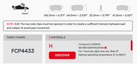 Thumbnail for Ferodo FCP4434 Brake Pad Dimension Image