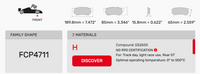 Thumbnail for Ferodo FCP4711 Brake Pad Dimension Image