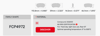 Thumbnail for Ferodo FCP4972 Brake Pad Dimension Image