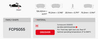 Thumbnail for Ferodo FCP5055 Brake Pad Dimension Image