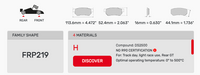 Thumbnail for Ferodo FRP0219 Brake Pad Dimension Image