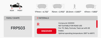 Thumbnail for Ferodo FRP0503 Brake Pad Dimension Image