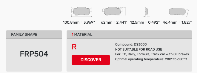 Ferodo FRP0504 Brake Pad Dimension Image