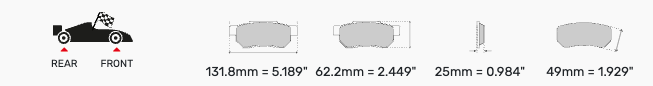 Ferodo FRP1078 Brake Pad Dimension Image