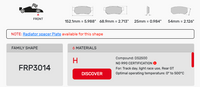 Thumbnail for Ferodo FRP3014 Brake Pad Dimension Image