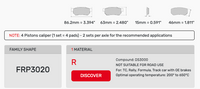 Thumbnail for Ferodo FRP3020 Brake Pad Dimension Image