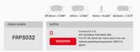 Thumbnail for Ferodo FRP3032 Brake Pad Dimension Image