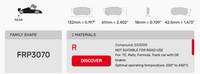 Thumbnail for Ferodo FRP3070 Brake Pad Dimension Image