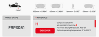Thumbnail for Ferodo FRP3081 Brake Pad Dimension Image