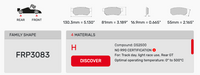 Thumbnail for rodo FRP3083 Brake Pad Dimension Image