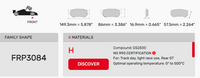 Thumbnail for Ferodo FRP3084 Brake Pad Dimension Image