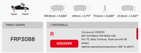Thumbnail for Ferodo FRP3088 Brake Pad Dimension Image