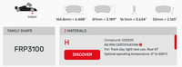 Thumbnail for Ferodo FRP3100 Brake Pad Dimension Image