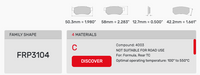Thumbnail for Ferodo FRP3104 Brake Pad Dimension Image