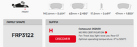 Thumbnail for Ferodo FRP3122 Brake Pad Dimension Image