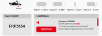Thumbnail for Ferodo FRP3134 Brake Pad Dimension Image