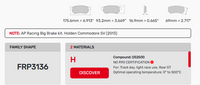 Thumbnail for Ferodo FRP3136 Brake Pad Dimension Image