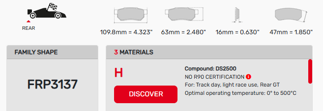 Ferodo FRP3137 Brake Pad Dimension Image