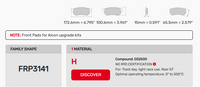 Thumbnail for Ferodo FRP3141 Brake Pad Dimension Image