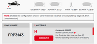 Thumbnail for Ferodo FRP3143 Brake Pad Dimension Image