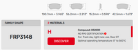 Thumbnail for Ferodo FRP3148 Brake Pad Dimension Image
