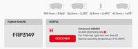 Thumbnail for Ferodo FRP3149 Brake Pad Dimension Image