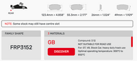 Thumbnail for Ferodo FRP3152 Brake Pad Dimension Image