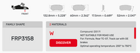 Thumbnail for Ferodo FRP3158 Brake Pad Dimension Image