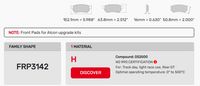 Thumbnail for Ferodo FRP 3142 Brake Pad Dimension image