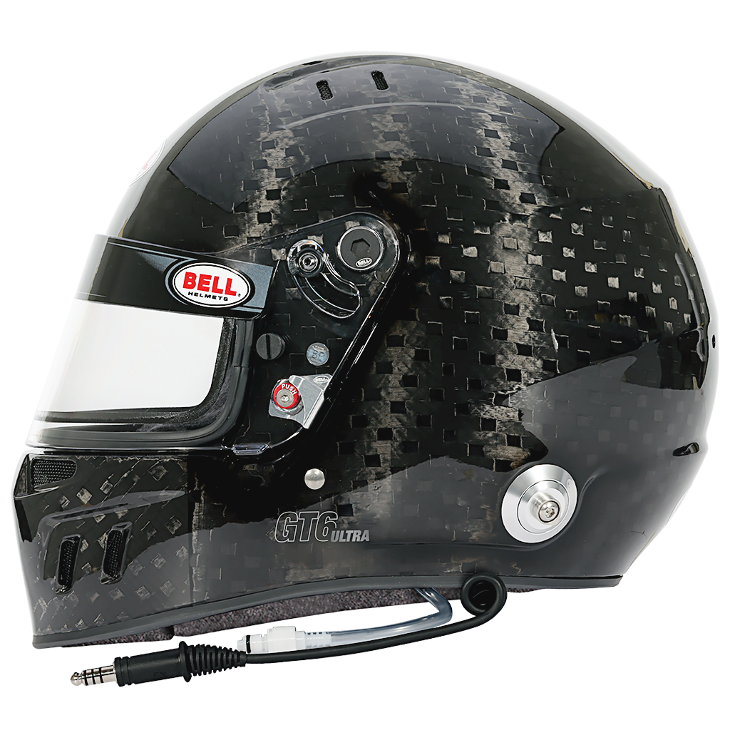 Bell GT6 RD Ultra 4C/EC helmet side profile highlighting sleek shell and ventilation channels for airflow 