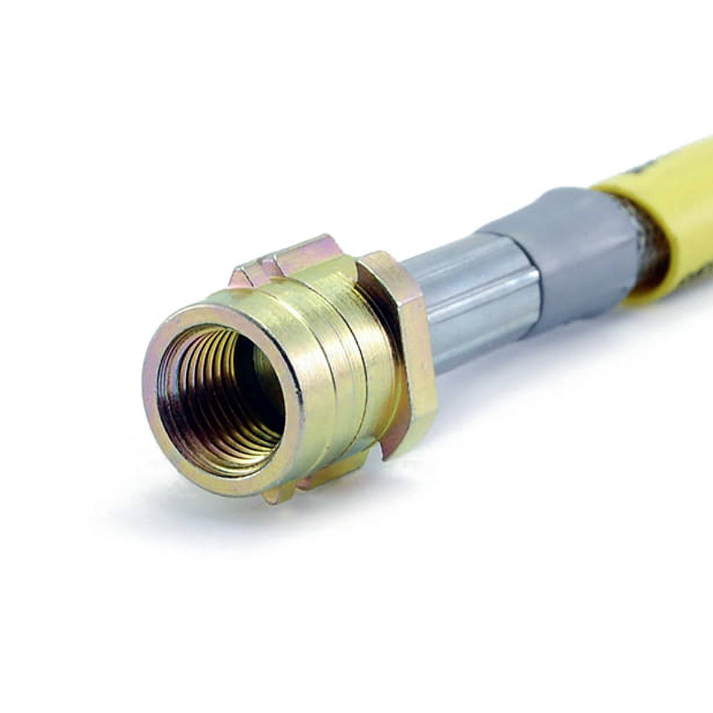 Goodridge stainless steel racing brake lines fitting closeup